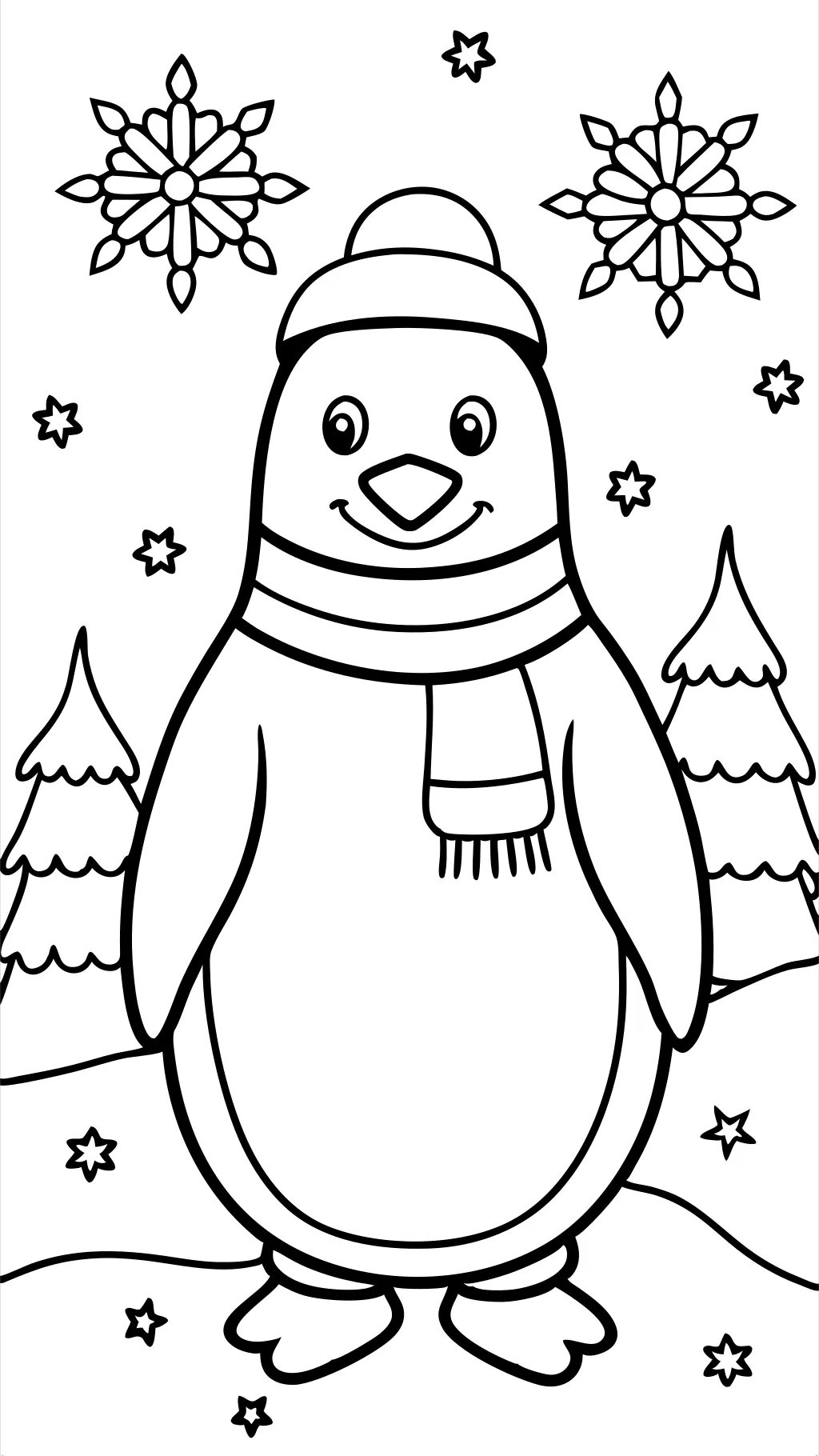 Páginas para colorear de un pingüino